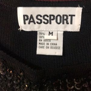 Passport black tank top